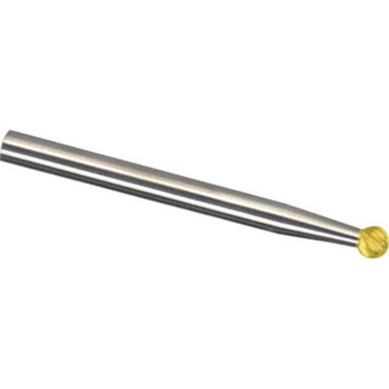 Made in USA 1/16 Cut Diam, 1/8 Shank Diam, Carbide Double Cut Ball Burr 1-1/2 OAL, 1/16 LOC, Titanium Nitride Finish SD-40DC-2 – 52003472