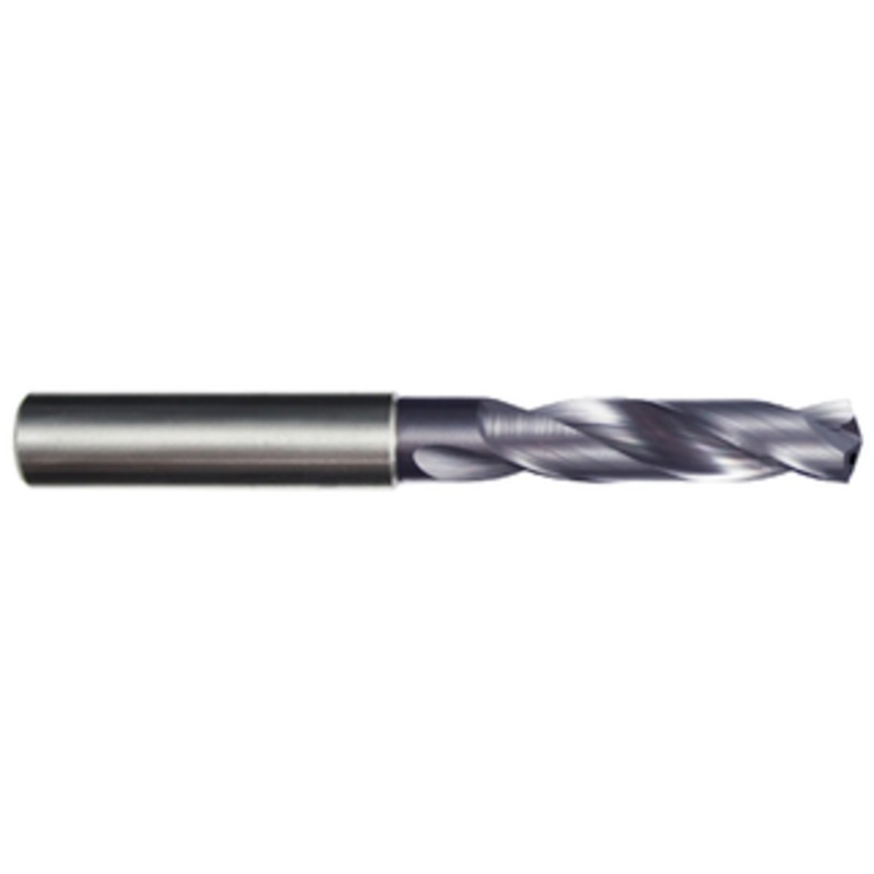Rushmore USA Solid Carbide AlTiN 8XD Coolant Thru Drill, 5/32 Size, 0.1563 Decimal Size, 0.2362 Shank Diameter 1.692 Flute Length, 3.18 Overall Length