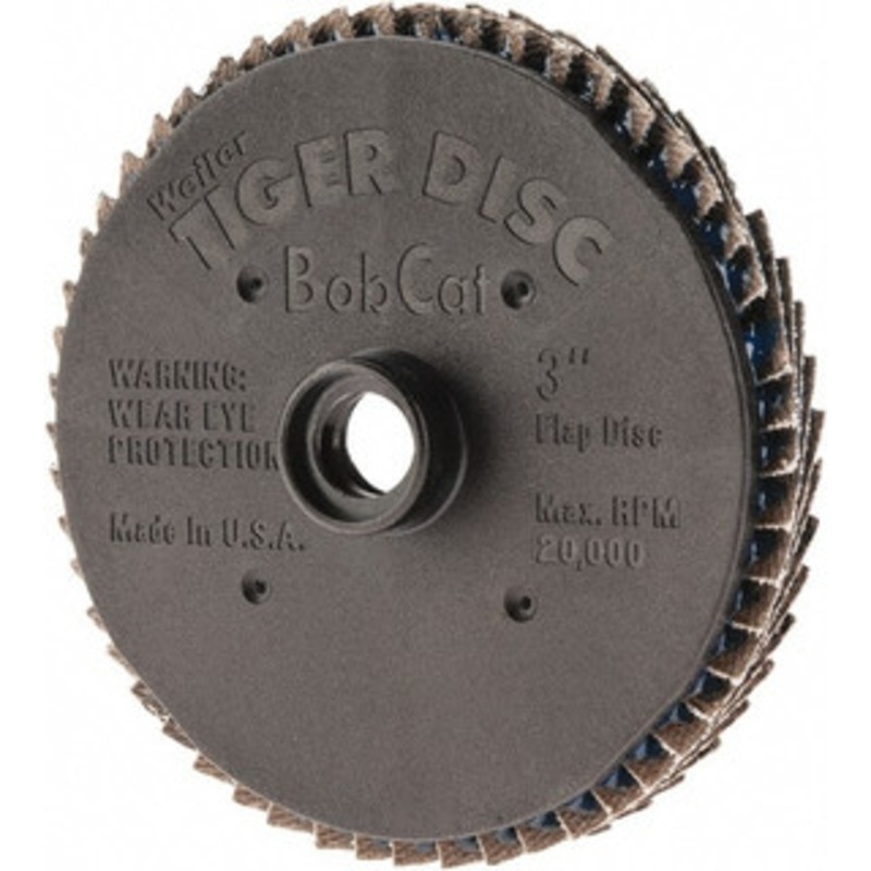 Weiler Abrasives 3 80 Grit Type 27 Zirconia Alumina Flap Disc Medium Grade, Coated, Quick Change Type S Attachment, Plastic Backing, 20,000 RPM 96238 – 01832914