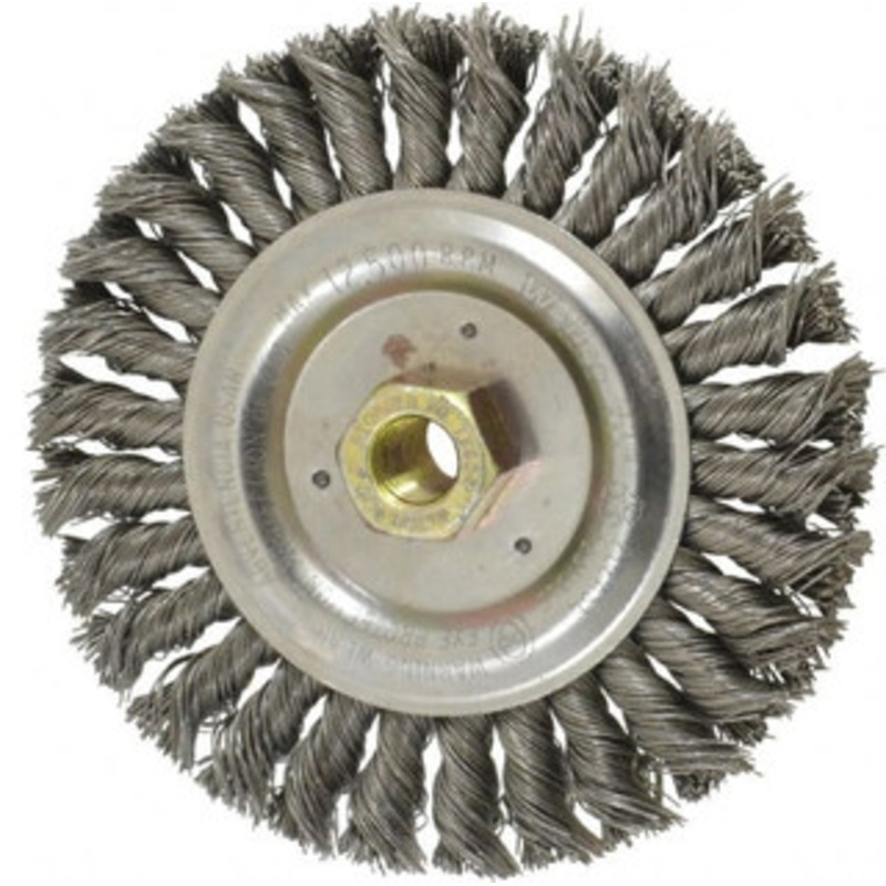 Weiler Abrasives 6 OD, 5/8 Arbor Hole, Stringer Bead Steel Wheel Brush 1/2 Face Width, 1-1/8 Trim Length, 0.02 Filament Diam, 12,500 RPM 94074 – 63467732