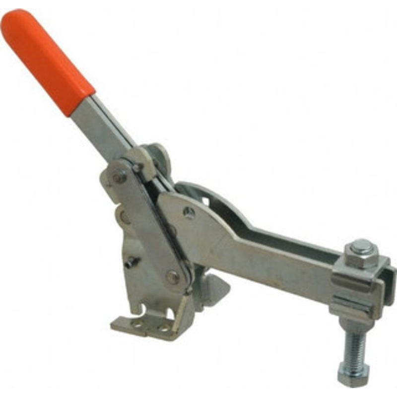 Knu-Vise 800 Lb Holding Capacity, Vertical Handle, Manual Hold Down Toggle Clamp 150 Handle Movement, 115 Bar Opening, U-Bar, Flanged Base, Carbon Steel CAV-800 – 08105538