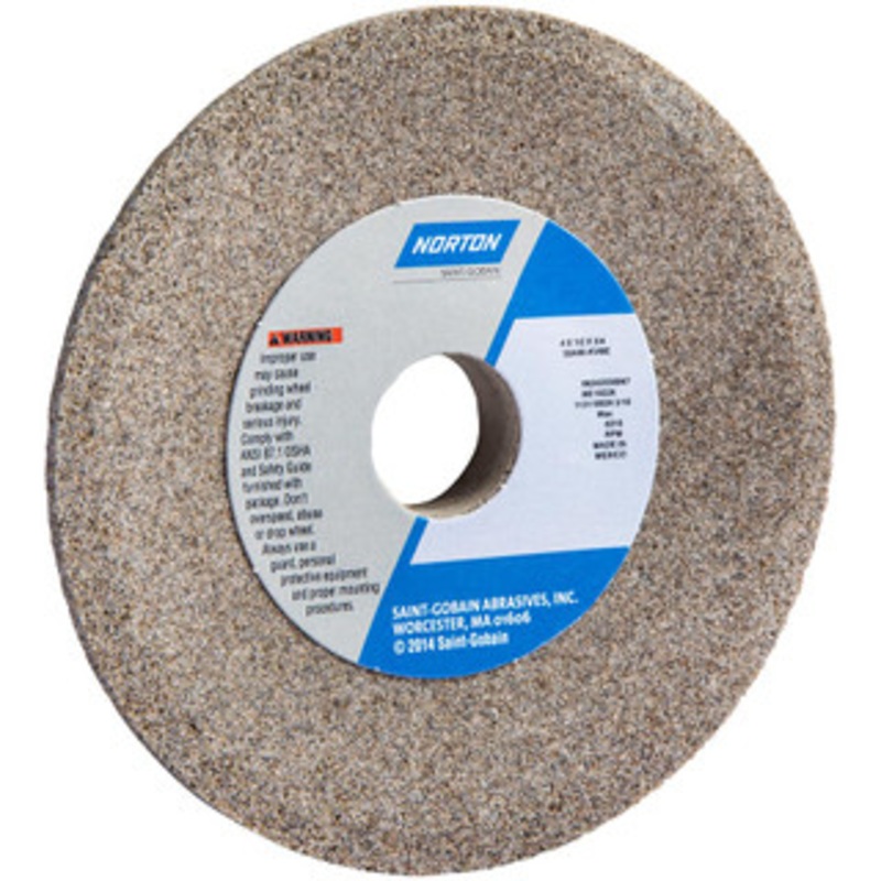 Norton 4 Diam, 3/4 Hole Size, 1/2 Overall Thickness, 60 Grit, Type 12 Tool & Cutter Grinding Wheel Medium Grade, Aluminum Oxide, K Hardness, Vitrified Bond, 6,210 RPM 66243530067 – 05969084
