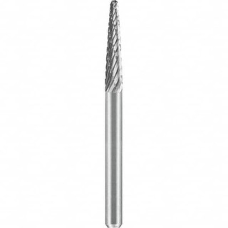 SGSPRO 1/8 Cut Diam, 1/8 Shank Diam, Tungsten Carbide Double Cut Ball Nose Cone Burr 1-1/2 OAL 19480 – 12634051
