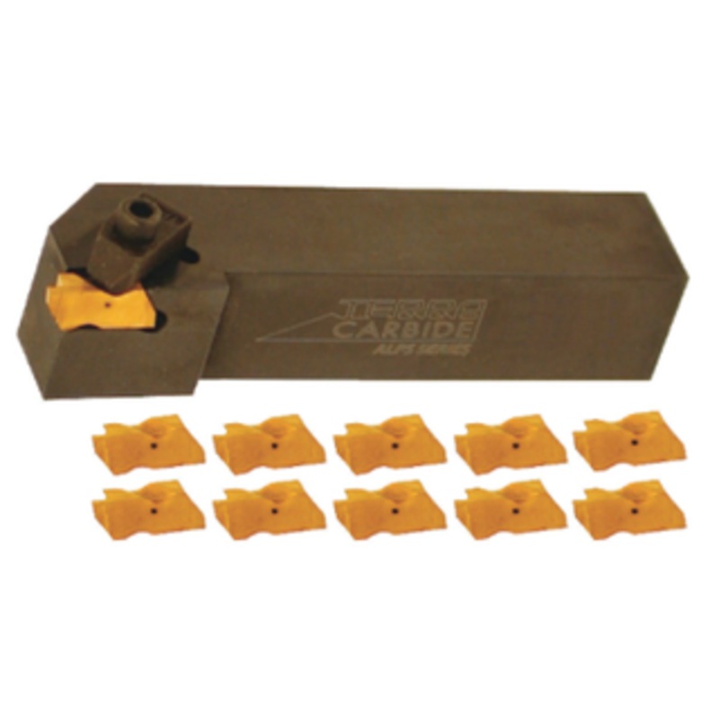 Terra Carbide Top Clamp Holder Set w/ Grooving Inserts, 3/4 Shank