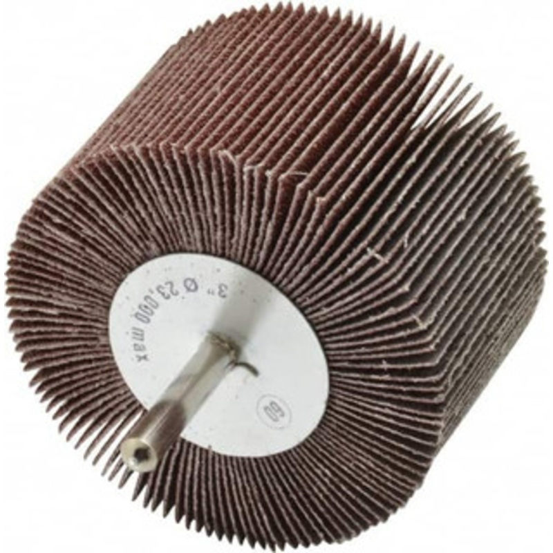 CGW Abrasives 3 Diam x 2 Face Width, Medium Aluminum Oxide Coated Mounted Flap Wheel 1/4 Shank Mount, 60 Grit, 20,000 Max RPM 39954 – 01824069