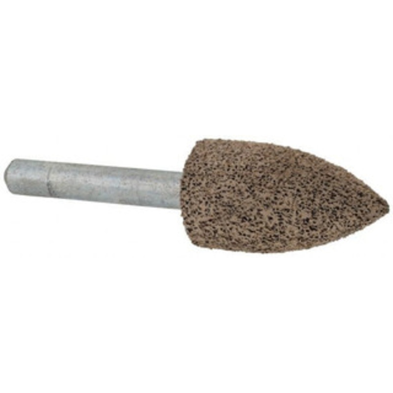 Cratex 11/16 Head Diam x 1-1/4 Thickness, A12, Pointed Tree End, Aluminum Oxide Mounted Point Very Coarse Grade, 36 Grit, 27,370 RPM A12A36CXG 1/4 – 03598315