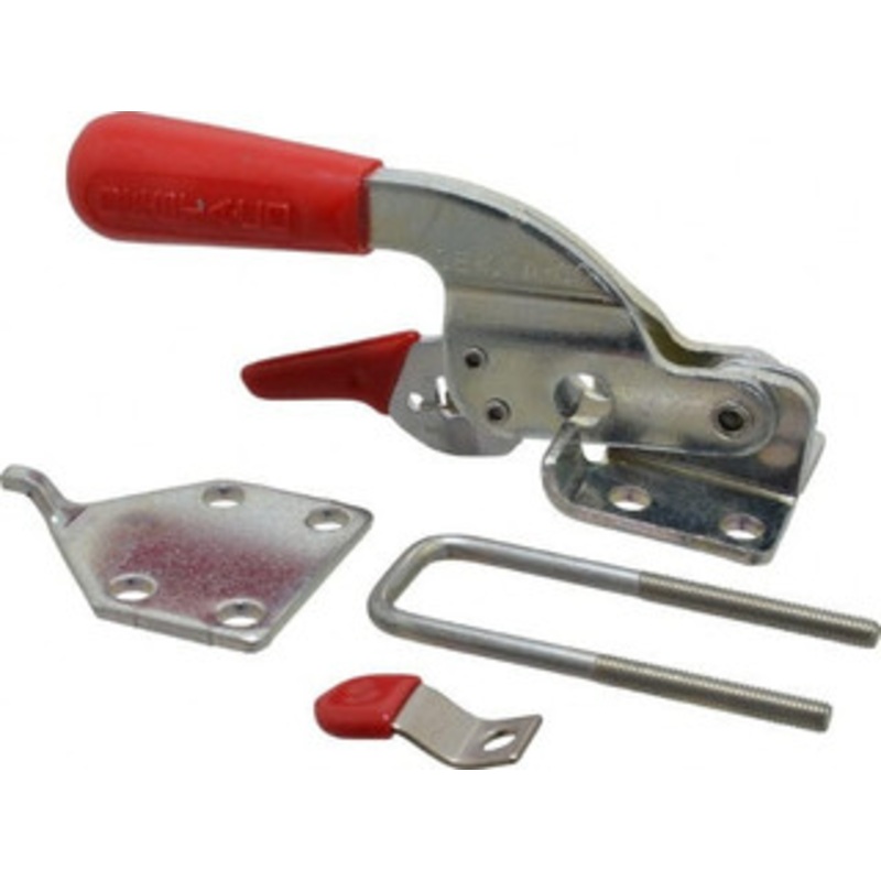 Destaco 720 Lb Capacity, Horizontal, U Hook, Flanged Base, Carbon Steel Pull Action Latch Clamp 1-3/4 Drawing Movement, 6.07 OAL, Threaded U Hook, Straight Handle 331-R – 08103855