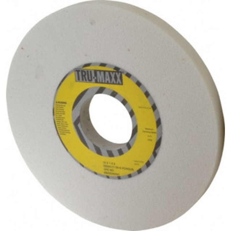 Tru-Maxx 12 Diam x 3 Hole x 1 Thick, G Hardness, 60 Grit Surface Grinding Wheel Aluminum Oxide, Type 1, Medium Grade, 2,070 Max RPM, Vitrified Bond, No Recess 66253292501 – 06294177