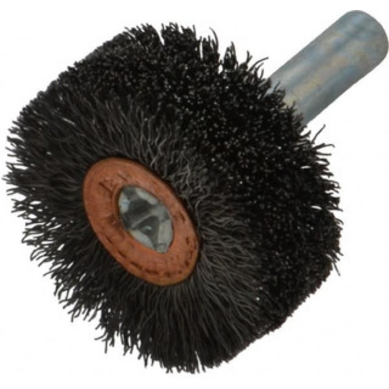 Weiler Abrasives 1-1/4 OD, 1/4 Shank Diam, Crimped Steel Wheel Brush 1/2 Face Width, 3/8 Trim Length, 0.008 Filament Diam, 20,000 RPM 90308 – 00462861
