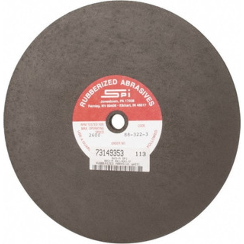Made in USA 8 Diam x 1/2 Hole x 1/4 Thick, 80 Grit Surface Grinding Wheel Aluminum Oxide/Silicon Carbide Blend, Medium Grade, 2,600 Max RPM 803-M SPI – 73149353