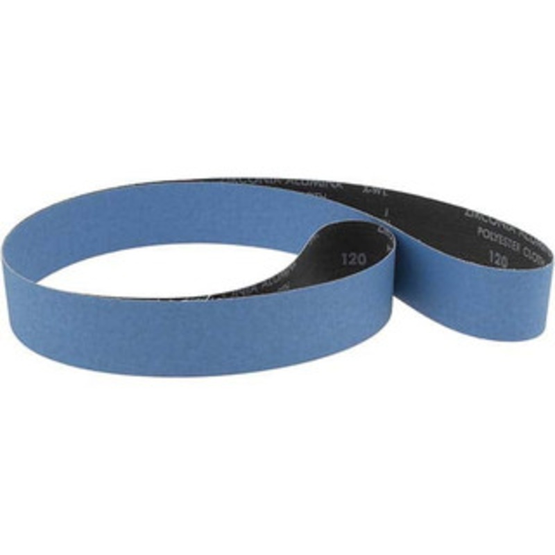 Norton 2 Wide x 72 OAL, 120 Grit, Zirconia Alumina Abrasive Belt Zirconia Alumina, Fine, Coated, X Weighted Cloth Backing, Series R823 78072728639 – 67442897