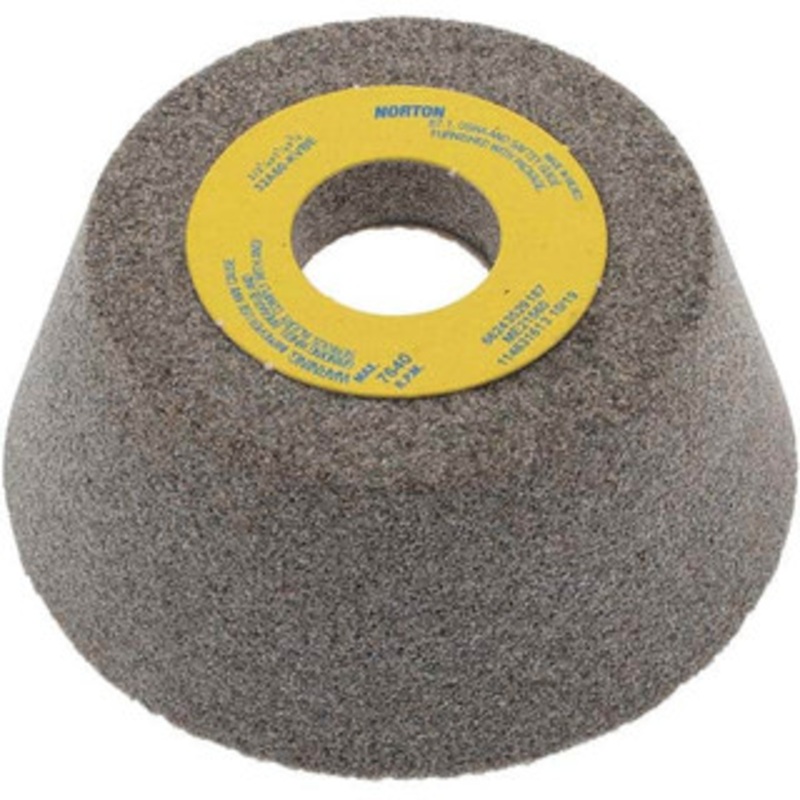 Norton 3 Diam, 3/4 Hole Size, 1-1/4 Overall Thickness, 60 Grit, Type 11 Tool & Cutter Grinding Wheel Medium Grade, Aluminum Oxide, K Hardness, Vitrified Bond, 7,640 RPM 66243529187 – 01242312