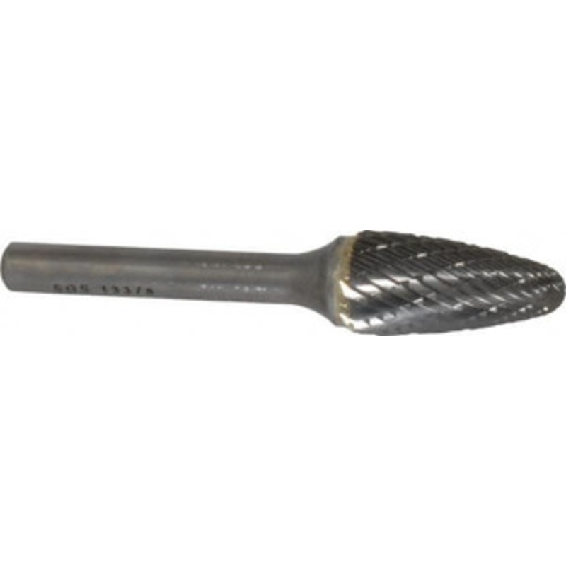 SGSPRO 1/2 Cut Diam, 1/4 Shank Diam, Carbide Double Cut Tree Burr with Radius Radius End, 1 LOC 13378 – 05291786