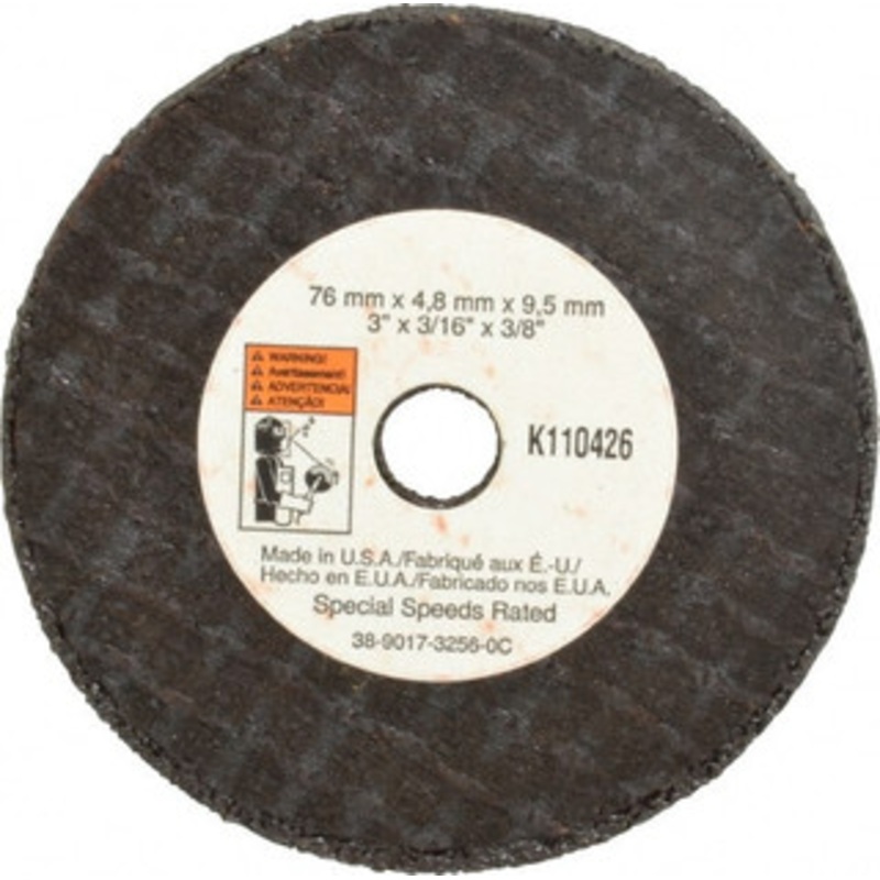 3M 3 x 3/16, 3/8 Hole Aluminum Oxide Cutoff Wheel Reinforced, 20,375 Max RPM, Use with Die Grinders 7100229883 – 00412098