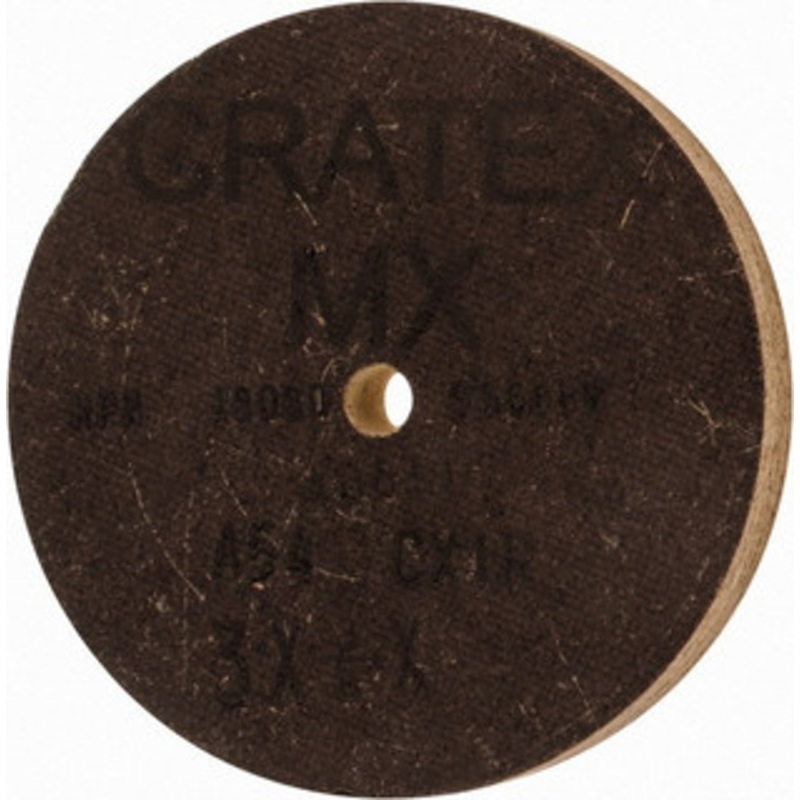 Cratex 3 Diam x 1/4 Hole x 3/8 Thick, 54 Grit Surface Grinding Wheel Aluminum Oxide, Type 1, Coarse Grade, 18,080 Max RPM, No Recess 40631 – 67187724
