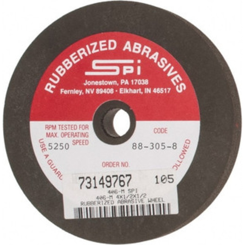 Made in USA 4 Diam x 1/2 Hole x 1/2 Thick, 80 Grit Surface Grinding Wheel Aluminum Oxide/Silicon Carbide Blend, Medium Grade, 5,250 Max RPM 406-M SPI – 73149767