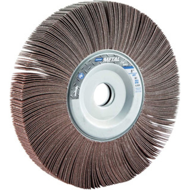 Norton 8 x 1 80 Grit Aluminum Oxide Unmounted Flap Wheel Coated, Medium Grade, 1 Center Hole, 4,700 Max RPM 63642502698 – 05099643