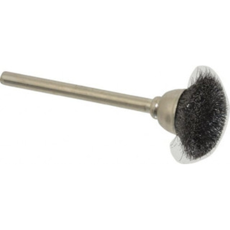 Osborn 9/16 Diam 1/8 Shank Steel Fill Cup Brush Straight Wire, 0.003 Wire Diam, 25,000 Max RPM 0007570100 – 00079699