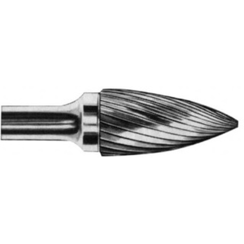 SGSPRO 1/4 Cut Diam, 1/4 Shank Diam, Carbide Single Cut Tree Burr Point End, 1/2 LOC 16625 – 05292412