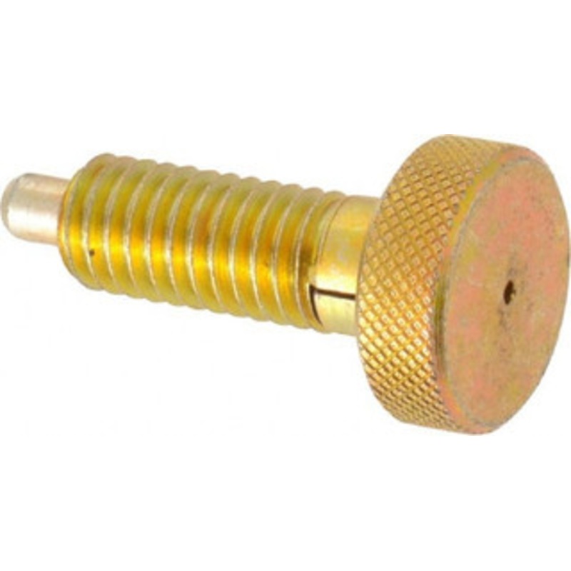 Gibraltar 3/8-16, 3/4 Thread Length, 0.185 to 0.186 Max Plunger Diam, 0.5 Lb Init to 3 Lb Final End Force, Locking Knob Handle Plunger Knurled Knob, 0.97 Length Under Head/Shoulder, 0.22 Plunger Projection KLS-3-G – 04455846