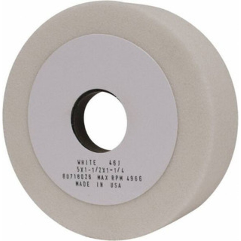Grier Abrasive 5 Diam, 1-1/4 Hole Size, 1-1/2 Overall Thickness, 46 Grit, Type 6 Tool & Cutter Grinding Wheel Coarse Grade, Aluminum Oxide, J Hardness, Vitrified Bond, 4,966 RPM T6-5W33393 – 80718026