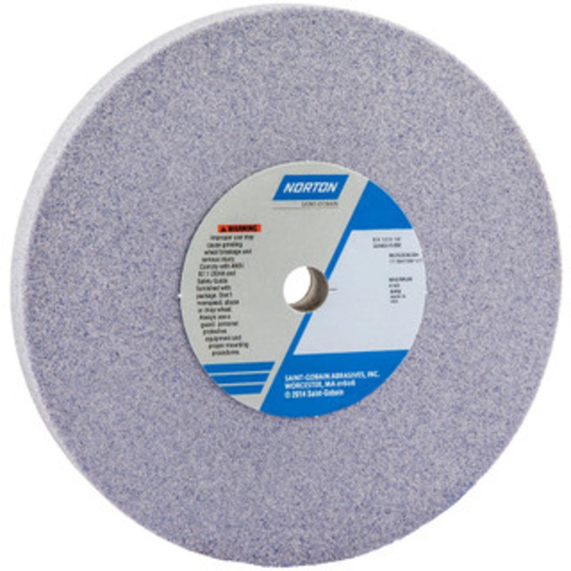Norton 6 Diam x 1/2 Hole x 1/2 Thick, K Hardness, 60 Grit Surface Grinding Wheel Aluminum Oxide, Type 1, Medium Grade, 4,140 Max RPM, Vitrified Bond, No Recess 66252836394 – 94181419