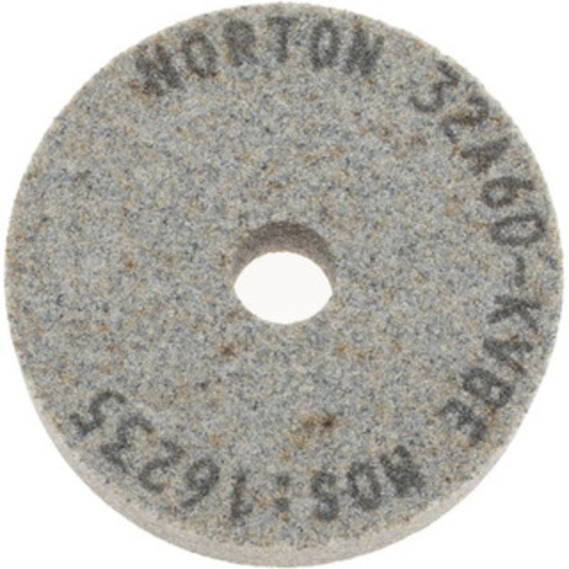 Norton 60 Grit Aluminum Oxide Type 1 Internal Grinding Wheel 2 Diam x 3/8 Hole x 1/2 Thick, 16,235 Max RPM, Type 1 Medium Grade, K Hardness, Vitrified Bond, No Recess 66243428214 – 95876686