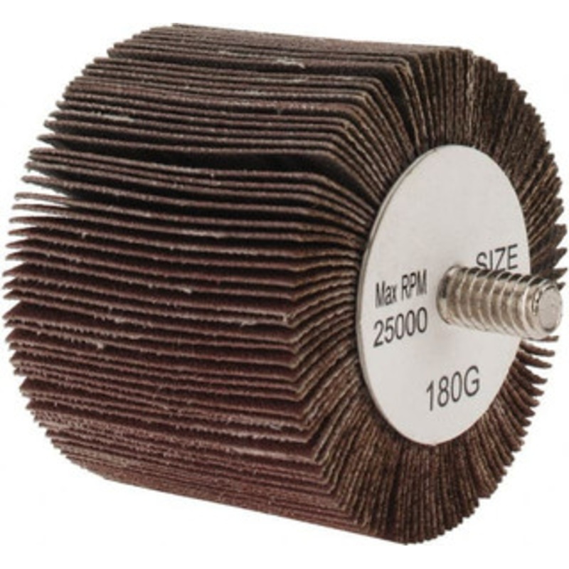 Tru-Maxx 2 Diam x 1-1/2 Face Width, 180 Grit, Aluminum Oxide Mounted Flap Wheel Coated, Very Fine, 1/4-20 Threaded Mount, 25,000 Max RPM SZQCM1180 – 87656476