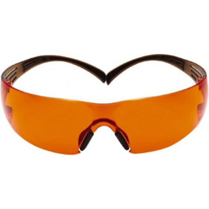 3M Pack of 20 Orange Lenses, Frameless Safety Glasses Anti-Fog, Brown, Black Frame, Size Universal, Wrap Around 7100158220 – 46722278