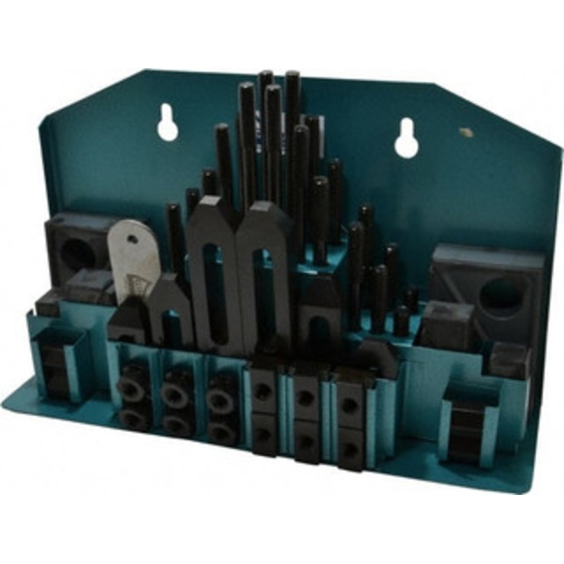 Gibraltar 52 Piece Fixturing Step Block & Clamp Set with 1 Step Block, 9/16 T-Slot, 3/8-16 Stud Thread 7/8 Nut Width, 3, 4, 5, 6, 7 & 8 Stud Lengths 20414G – 04804613