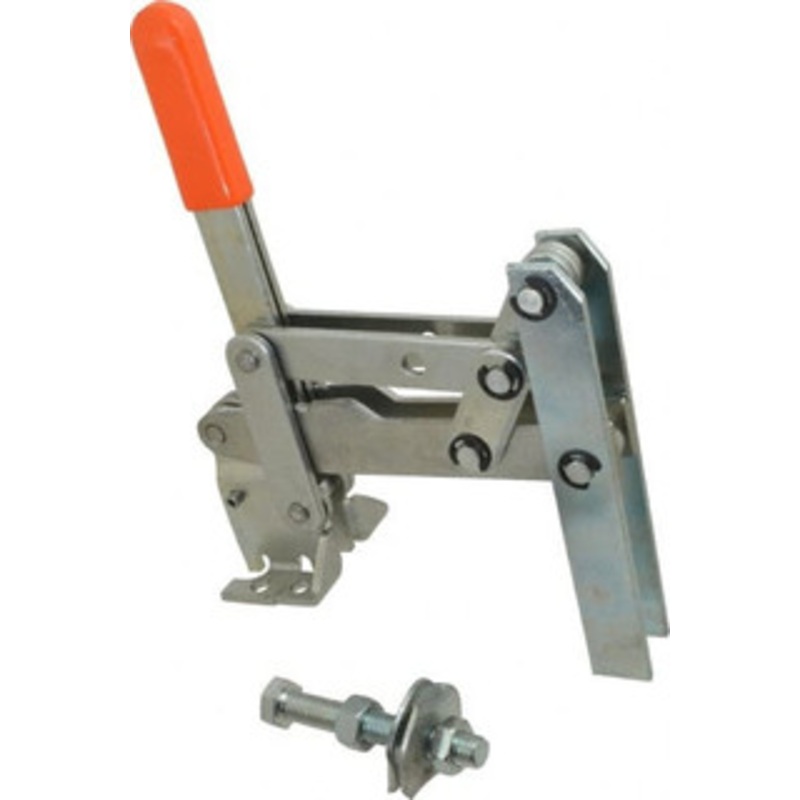 Knu-Vise 800 Lb Holding Capacity, Vertical Handle, Manual Hold Down Toggle Clamp 149 Handle Movement, 118 Bar Opening, U-Bar, Flanged Base, Carbon Steel DTV-800 – 08105678