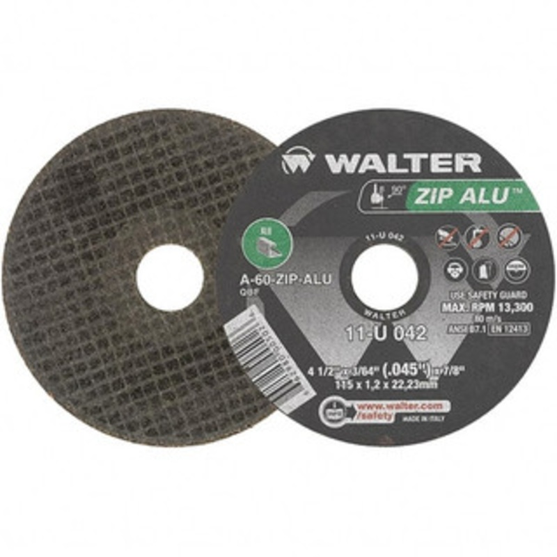 Walter Surface Technologies 4-1/2 x 3/64, 7/8 Hole 60 Grit Aluminum Oxide Cutoff Wheel Medium Grade, 13,300 Max RPM, Use with Angle Grinders 11U042 – 77331155