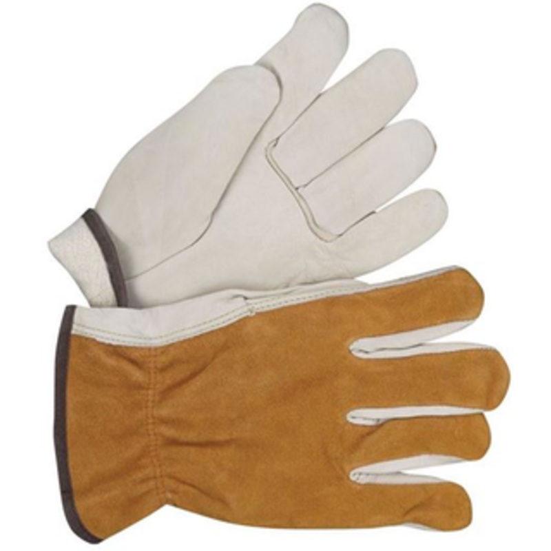 BDG Fleece Lined Split Leather Cowhide Driver Gloves, 20-9-145-L Large