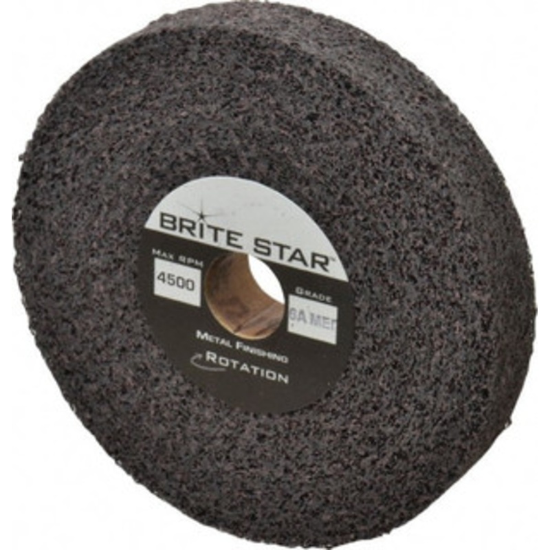 Brite Star 6 Diam, 1 Face Width, 1 Center Hole, Medium Grade, Aluminum Oxide Deburring Wheel Convolute, Medium Density 6 Grade, 6,000 RPM 66261114895 – 81243891