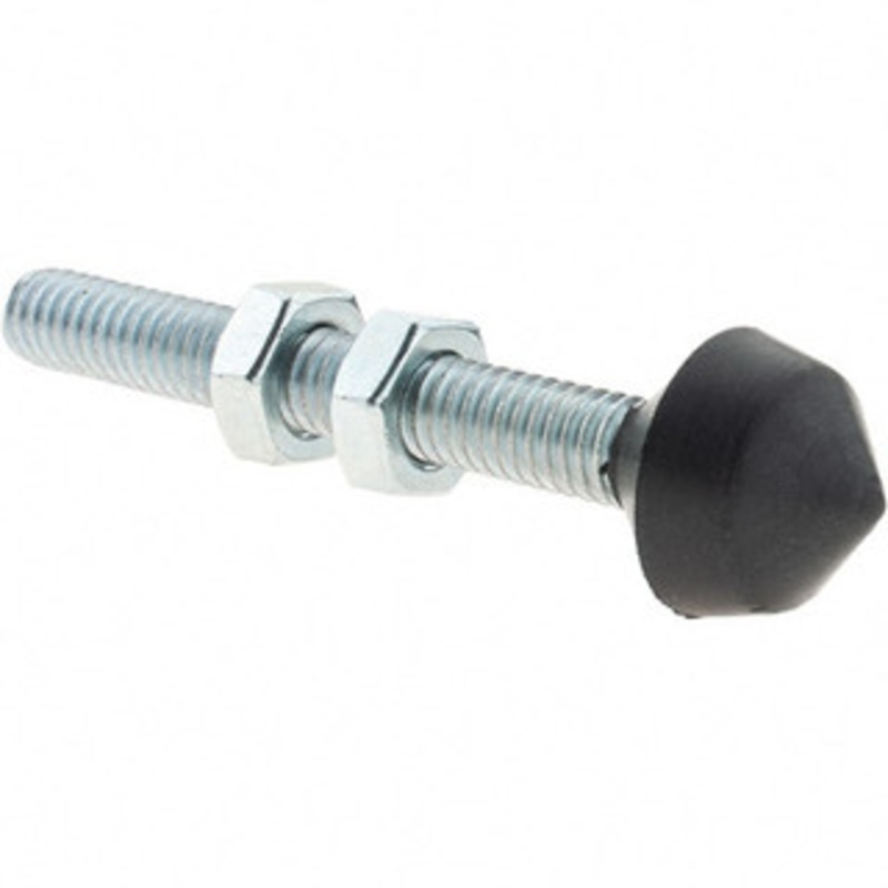 Destaco 5/16-18 Carbon Steel Cap Tip Clamp Spindle Assembly 57.91mm Thread Length, 76.2mm OAL, Cone Cushion Cap, 0.63 Tip Surface Diam, Use with Toggle Clamps 509208 – 99155939