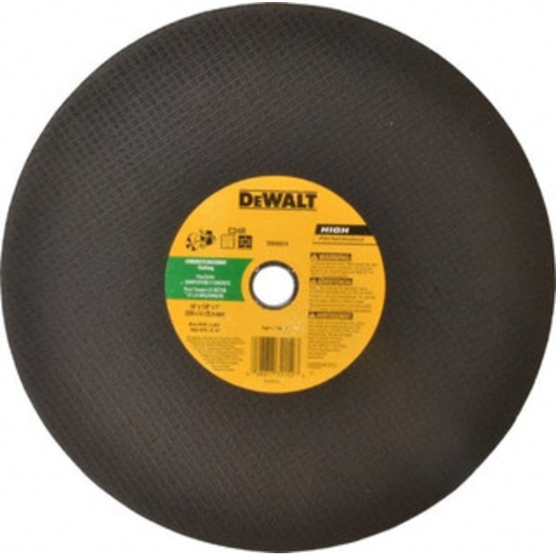 DeWALT 14 x 1/8, 1 Hole Silicon Carbide Cutoff Wheel Reinforced, 5,500 Max RPM, Use with Circular Saws DW8024 – 04063988