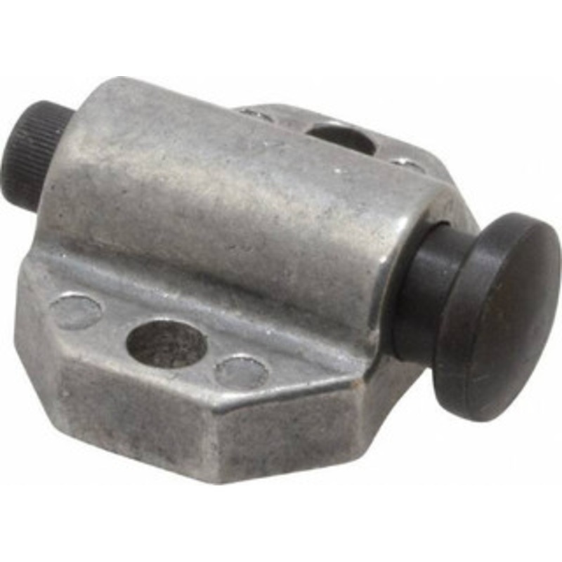 Gibraltar 7/8 Base Width, 1/8 Stroke Len, 3/8 Stop Head OD, 21/32 Btw Mt Hole Ctrs, 19/32 Btw Mt Hole & Edge, Round Spring Locating Stop 13/32 Overall Height, 11/16 Body Len x 7/8 Body Width, 3/16 Base Thickness 855000-G – 06853014
