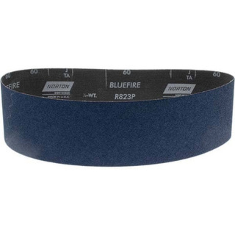 Norton 4 Wide x 36 OAL, 60 Grit, Zirconia Alumina Abrasive Belt Zirconia Alumina, Medium, Coated, X Weighted Cloth Backing, Series R823 78072728827 – 00466839