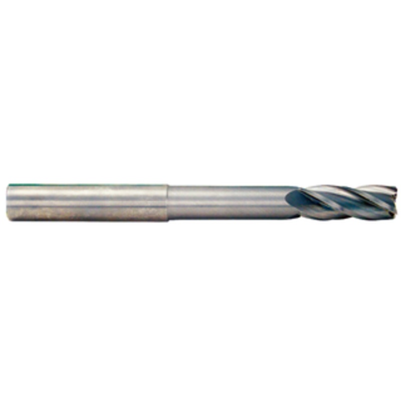 Rushmore USA 2 Flute Long Reach Undercut Shank Single End Mill, 3/16 Size & Shank Diameter, 1 Length of Cut, 1-5/8 Neck Length, 4 Overall Length