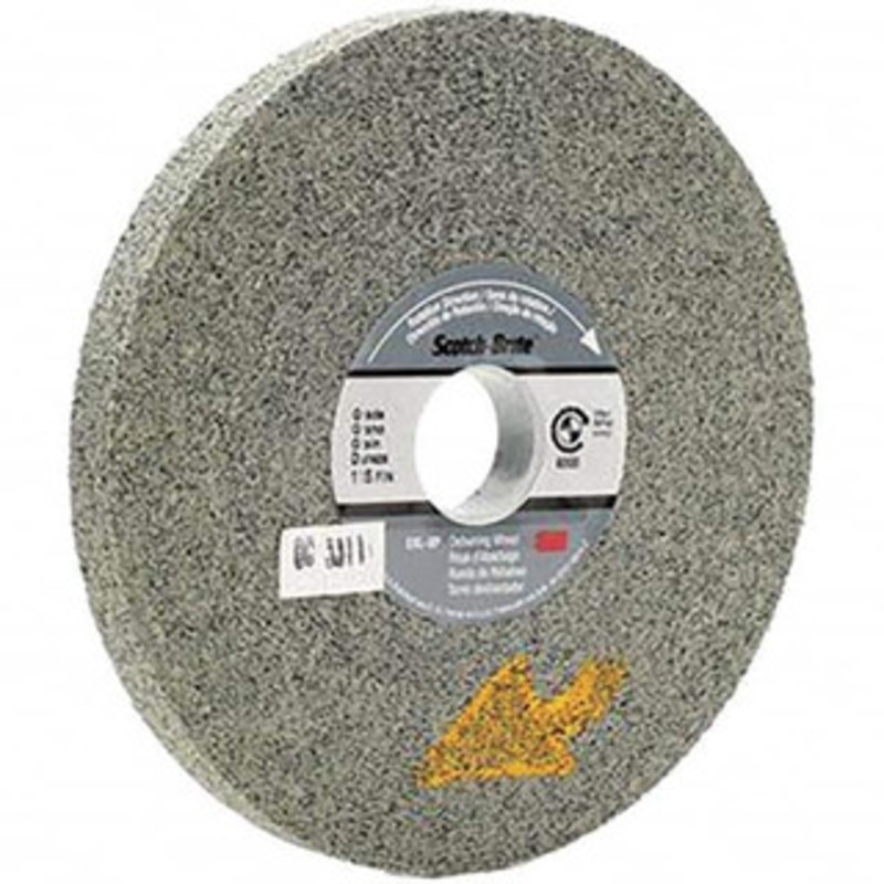 3M 6 Diam, 1/2 Face Width, 1 Center Hole, Fine Grade, Silicon Carbide Deburring Wheel Convolute, Hard Density 10 Grade, 6,000 RPM 7010366799 – 74014317