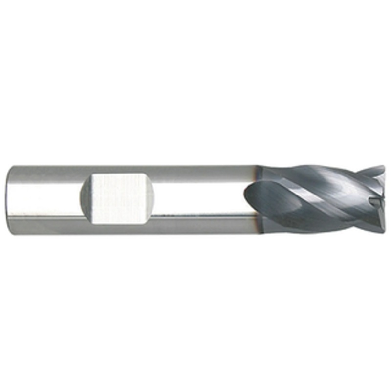 Niagara Cutter 4 Flute Stabilizer AlTiN Coated Carbide Single End Mill, 3/8 Size & Shank Diameter, 3/8 Length of Cut, .020 Corner Radius 2 Overall Length