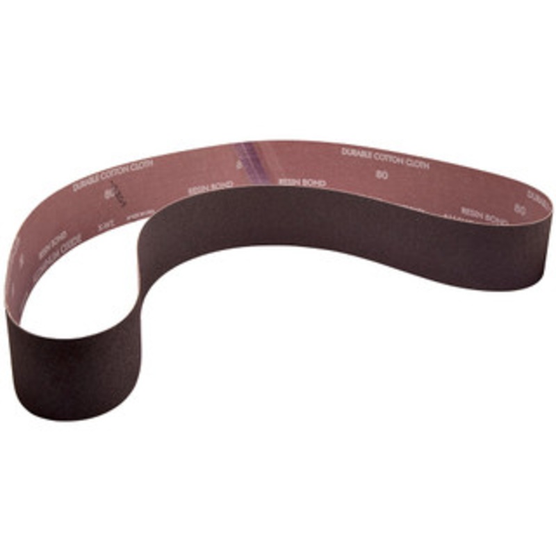 Norton 2-1/2 Wide x 60 OAL, 100 Grit, Aluminum Oxide Abrasive Belt Aluminum Oxide, Fine, Coated, X Weighted Cloth Backing, Series R228 78072721585 – 09012121
