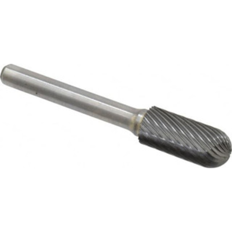 Atrax 7/16 Cut Diam, 1/4 Shank Diam, Carbide Single Cut Cylinder Burr with Radius Radius End, 2-3/4 OAL, 1 LOC SC-4SC-ATX – 85284826