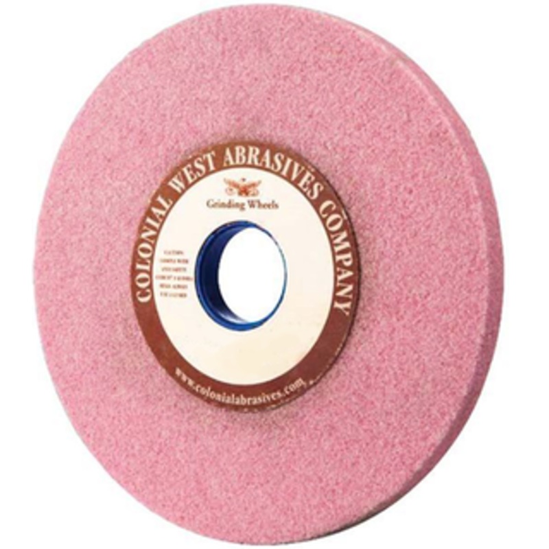 Colonial West Pink Toolroom Surface Grinding Wheel, 7 Dia. x 1/2 Width, Hardness J, 60 Grit – T07507