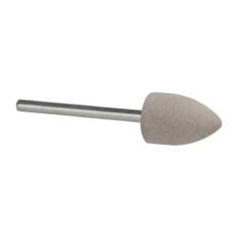 Cratex 1/2 Head Diam x 3/4 Thickness, B42, Pointed End, Aluminum Oxide Mounted Point Fine Grade, 120 Grit, 17,620 RPM B42A120CXG18 – 67186809