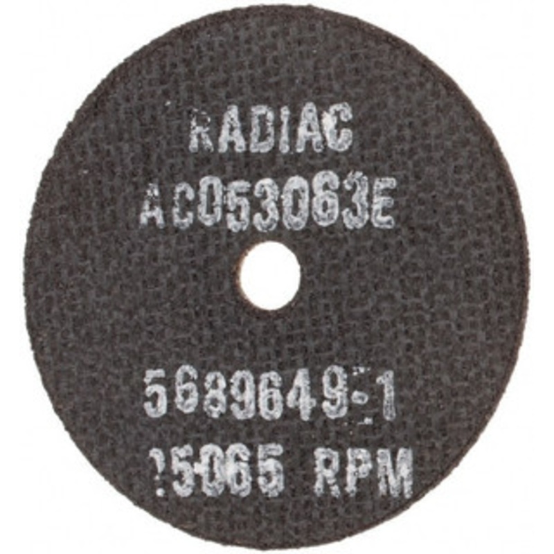 Radiac Abrasives 3 x 1/16, 3/8 Hole 46 Grit Ceramic Cutoff Wheel Coarse, Reinforced, Use with Angle Grinders 34110305 – 02389112