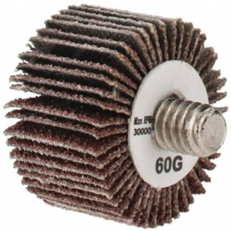 Tru-Maxx 1 Diam x 5/8 Face Width, Medium Aluminum Oxide Coated Mounted Flap Wheel 1/4-20 Threaded Mount, 60 Grit, 30,000 Max RPM SZQC260 – 87657029