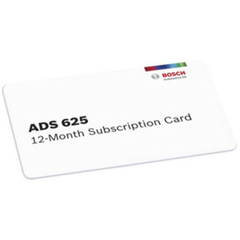 Bosch ADS 625 12-Month Software Subscription – BO3970-SUB
