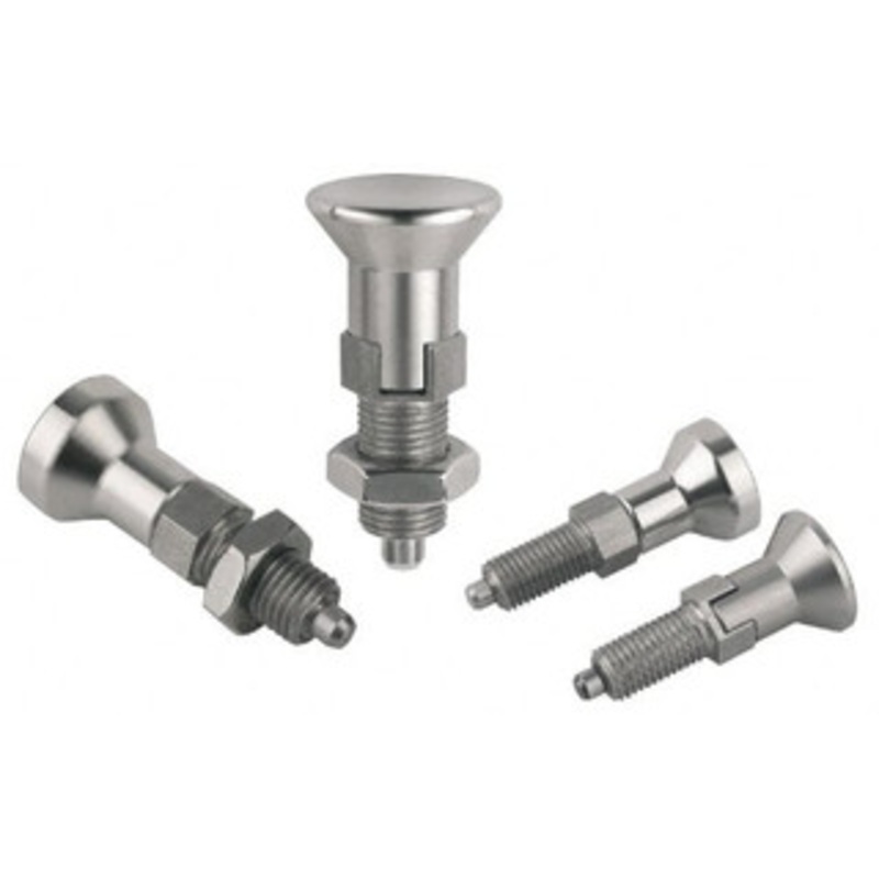Gibraltar M8x1, 13mm Thread Length, 4mm Plunger Diam, Lockout Knob Handle Indexing Plunger Plunger Style D, 15mm Body Length, 38.5mm OAL, Stainless Steel IPG-104ss-G – 80725559