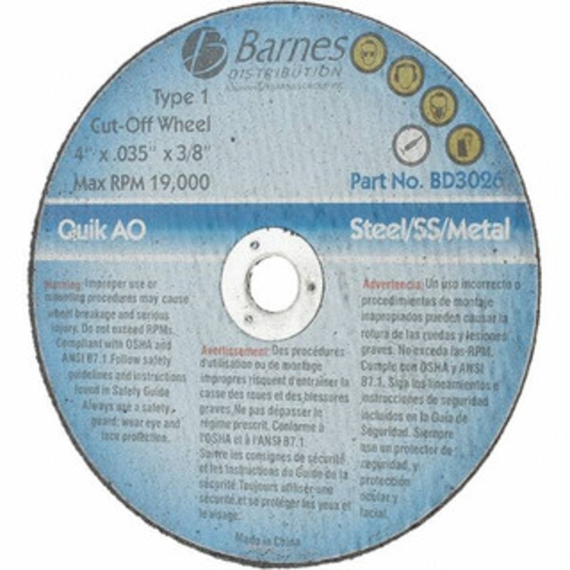 Value Collection 4 x 0.035, 3/8 Hole Aluminum Oxide Cutoff Wheel 19,000 Max RPM BD3026 – 64707359